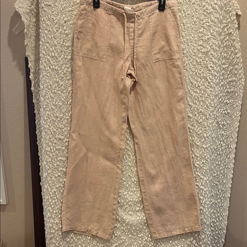 London Jean Casual Tan Linen Pants